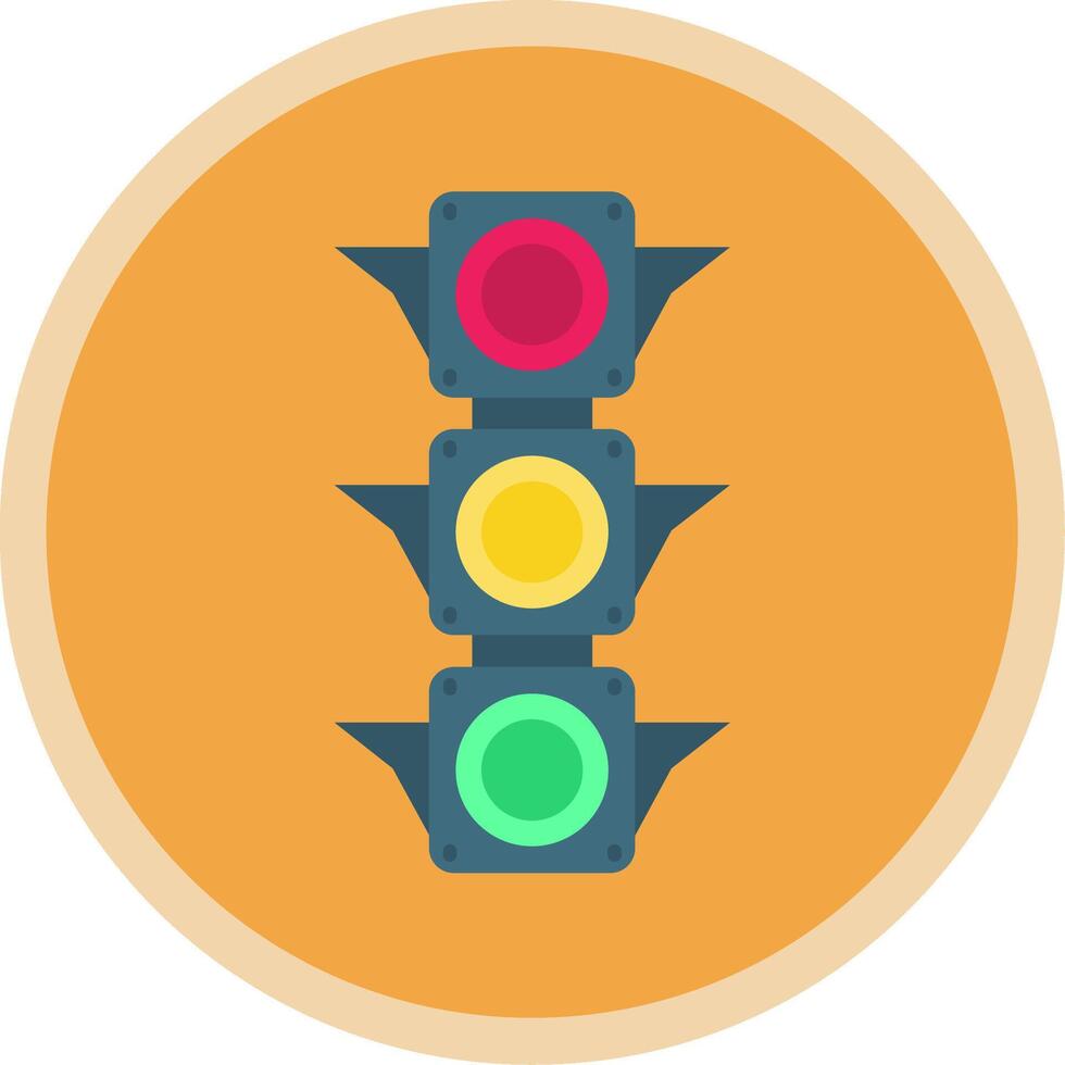 Traffic light Flat Multi Circle Icon vector