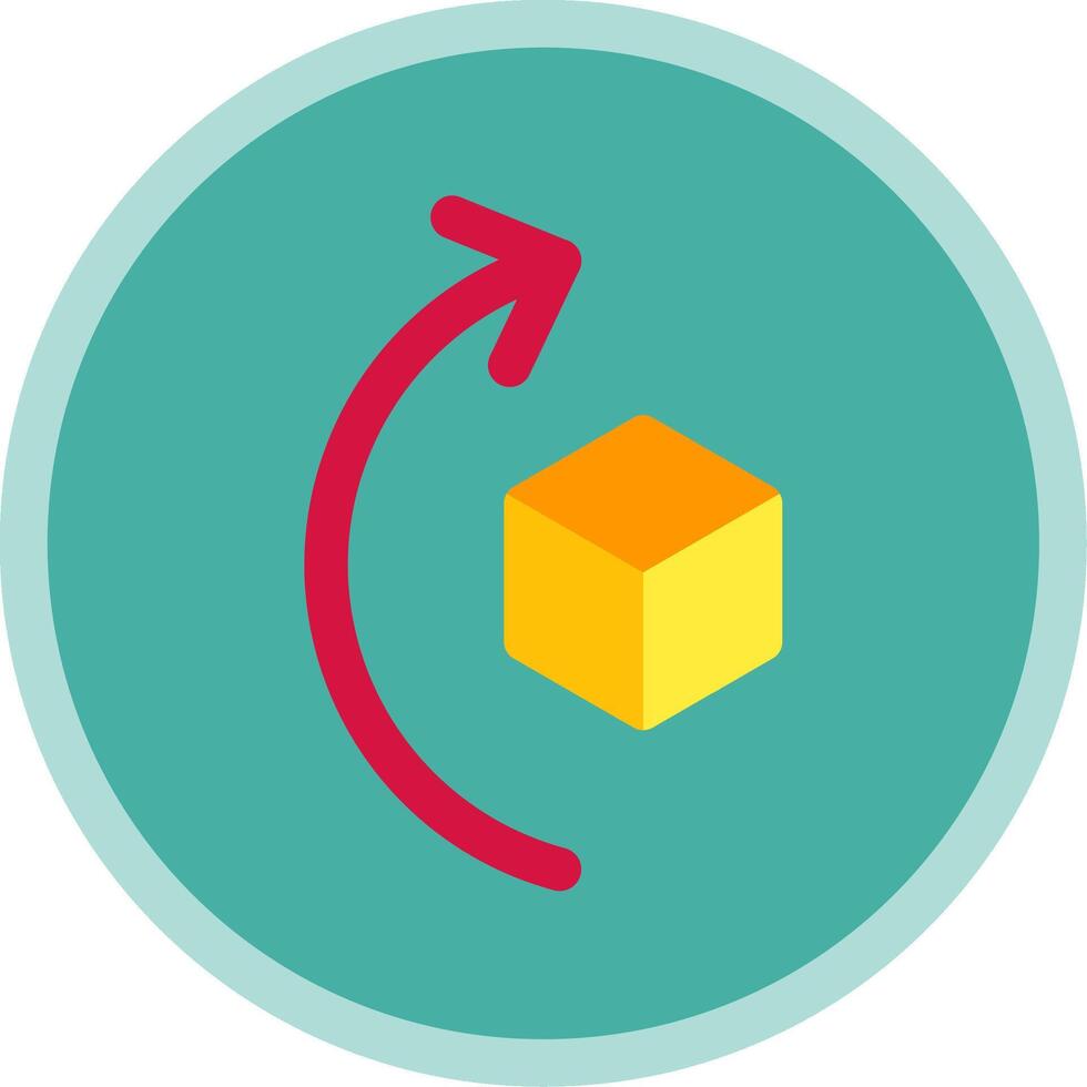 Rotate right Flat Multi Circle Icon vector