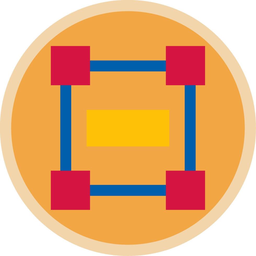 Rectangle frame Flat Multi Circle Icon vector