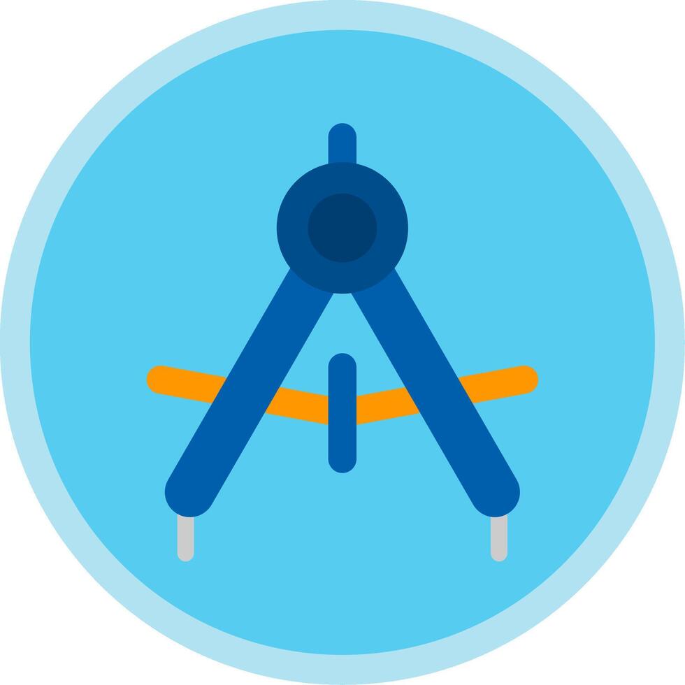 Drawing compass Flat Multi Circle Icon vector