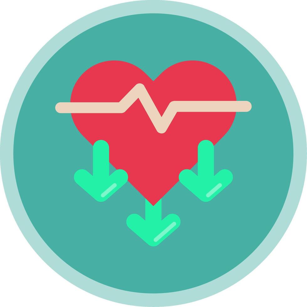 Heart rate Flat Multi Circle Icon vector