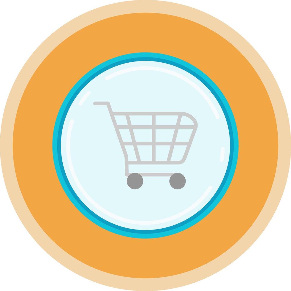 compras carro plano multi circulo icono vector