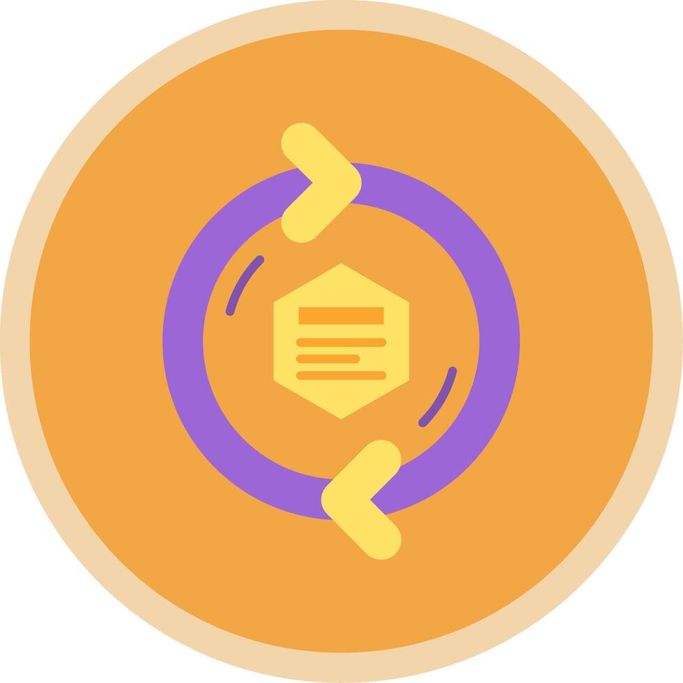Refresh arrow Flat Multi Circle Icon vector