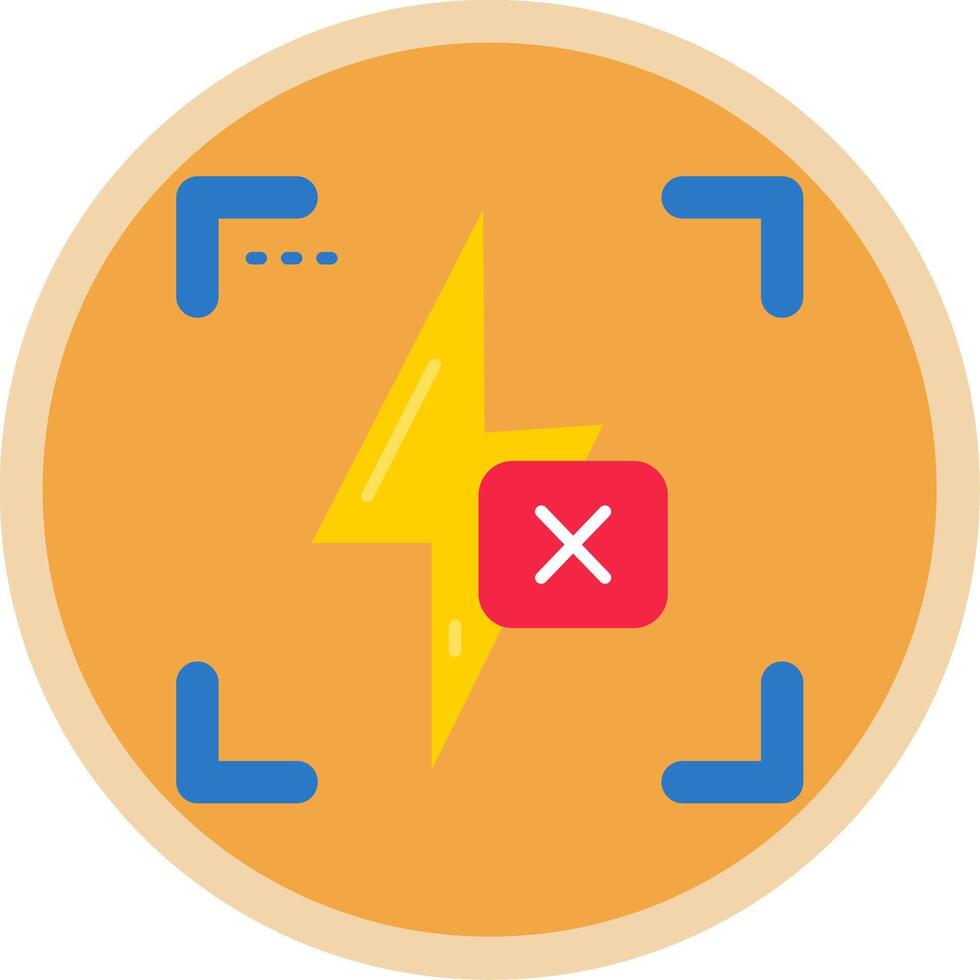 Flash off Flat Multi Circle Icon vector