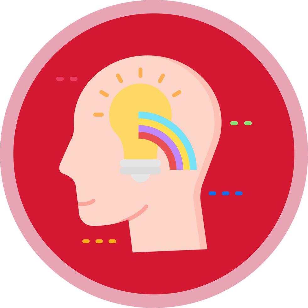 Positive thinking Flat Multi Circle Icon vector