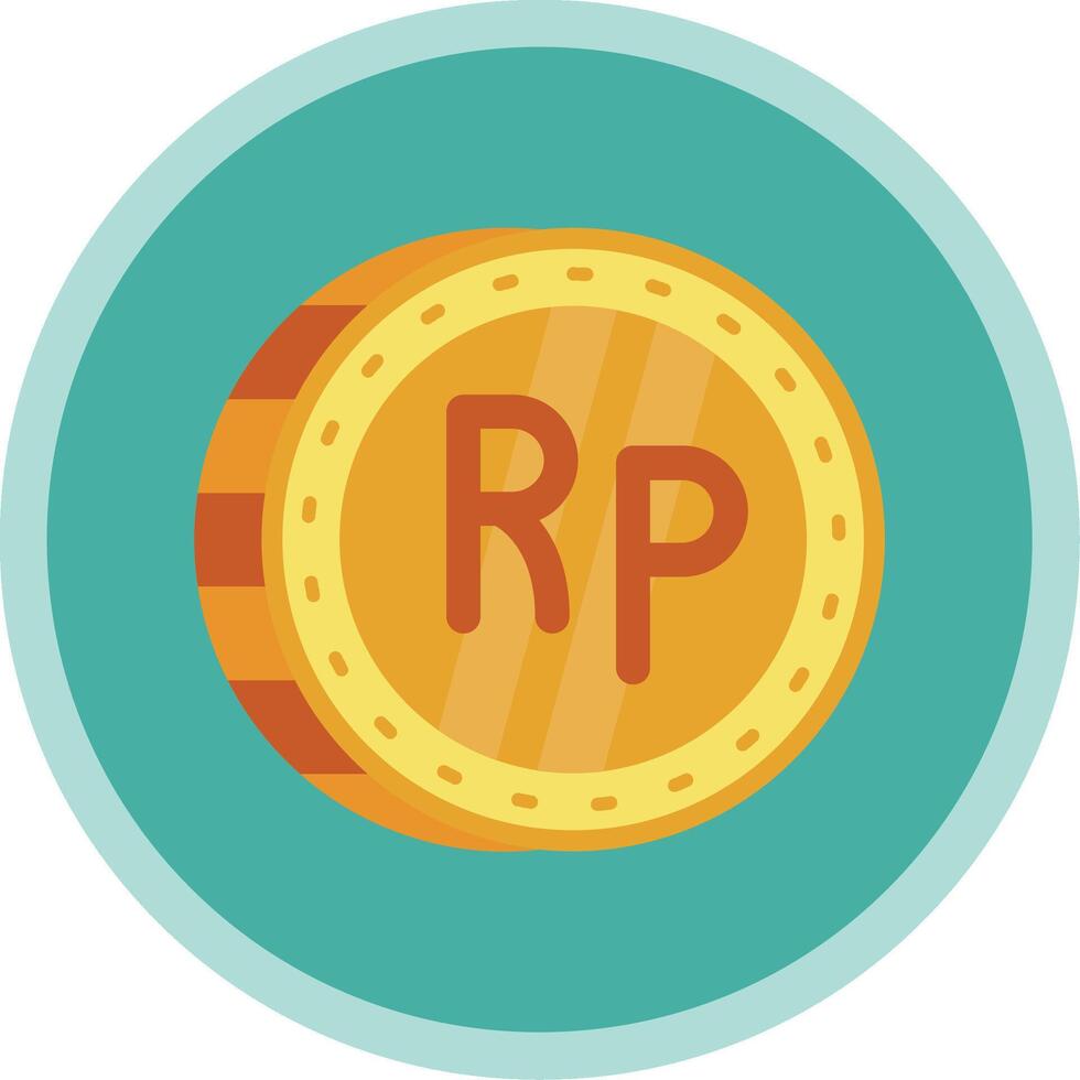 Indonesian rupiah Flat Multi Circle Icon vector