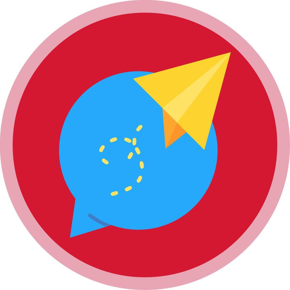 Paper plane Flat Multi Circle Icon vector