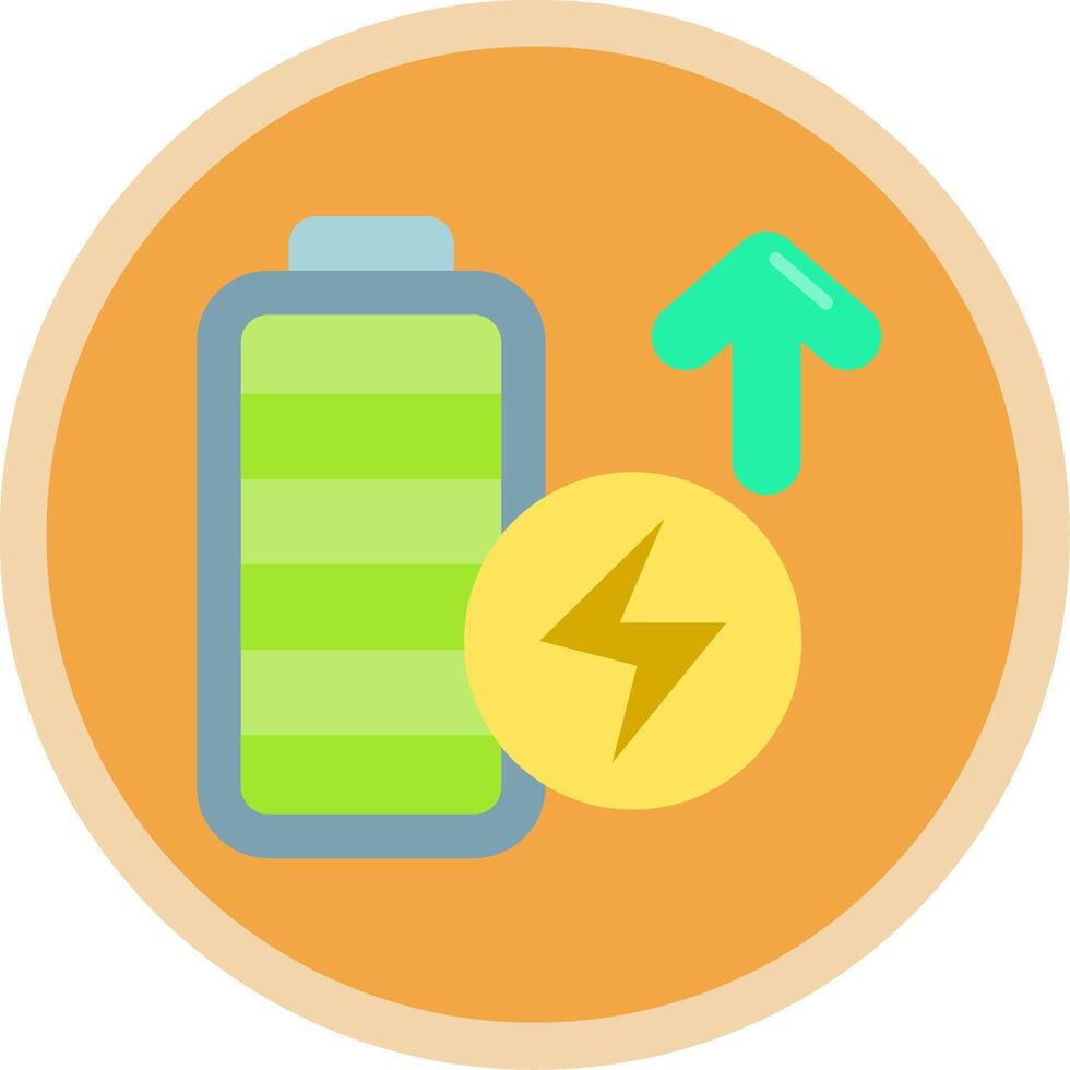 Battery full Flat Multi Circle Icon vector