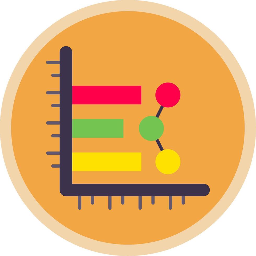 Bar chart Flat Multi Circle Icon vector