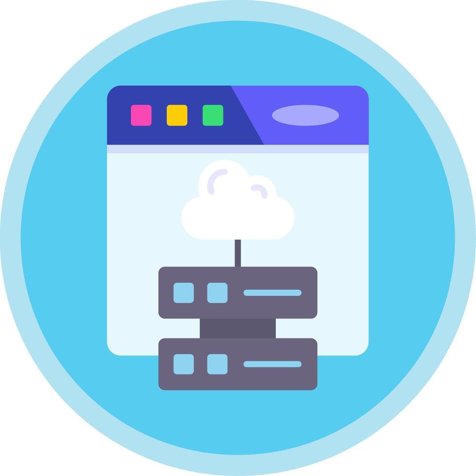 Cloud storage Flat Multi Circle Icon vector