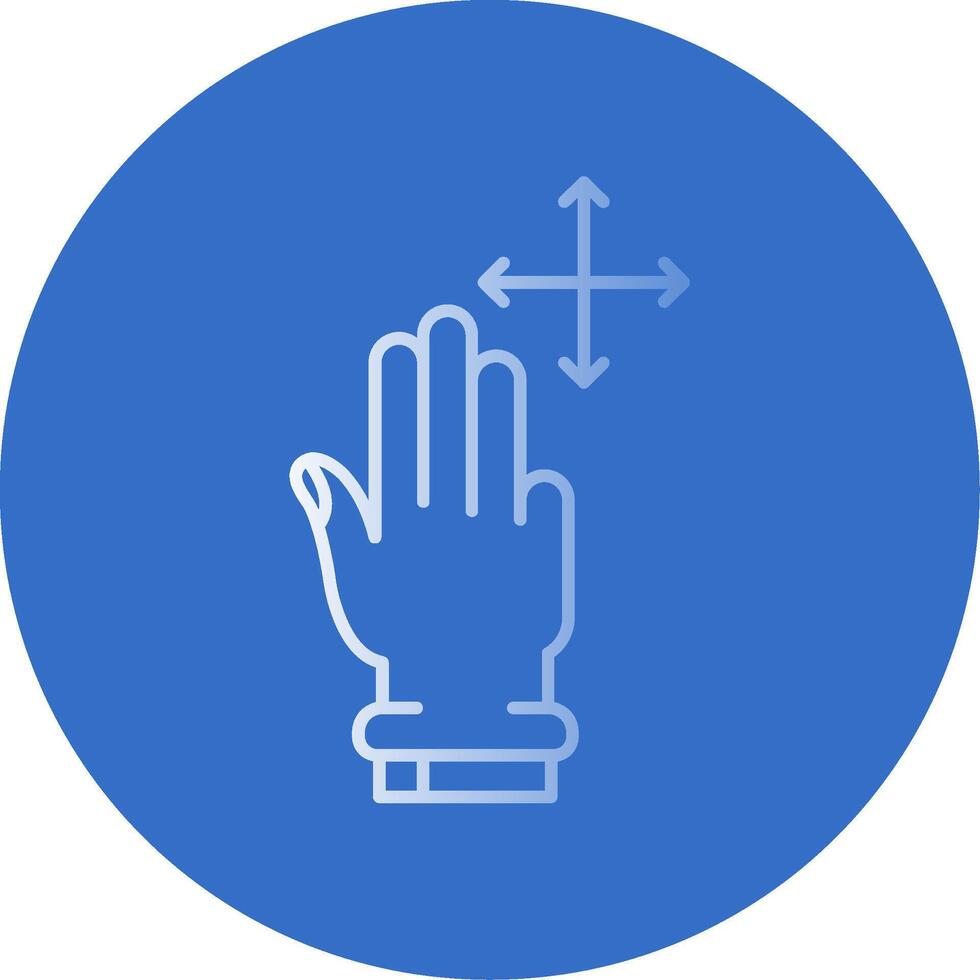 Three Fingers Move Gradient Line Circle Icon vector