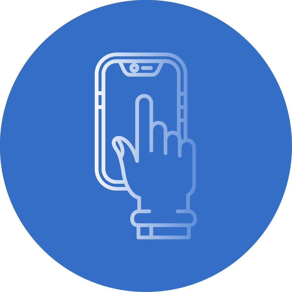 Touch Device Gradient Line Circle Icon vector