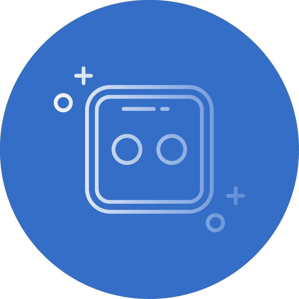 Dice two Gradient Line Circle Icon vector