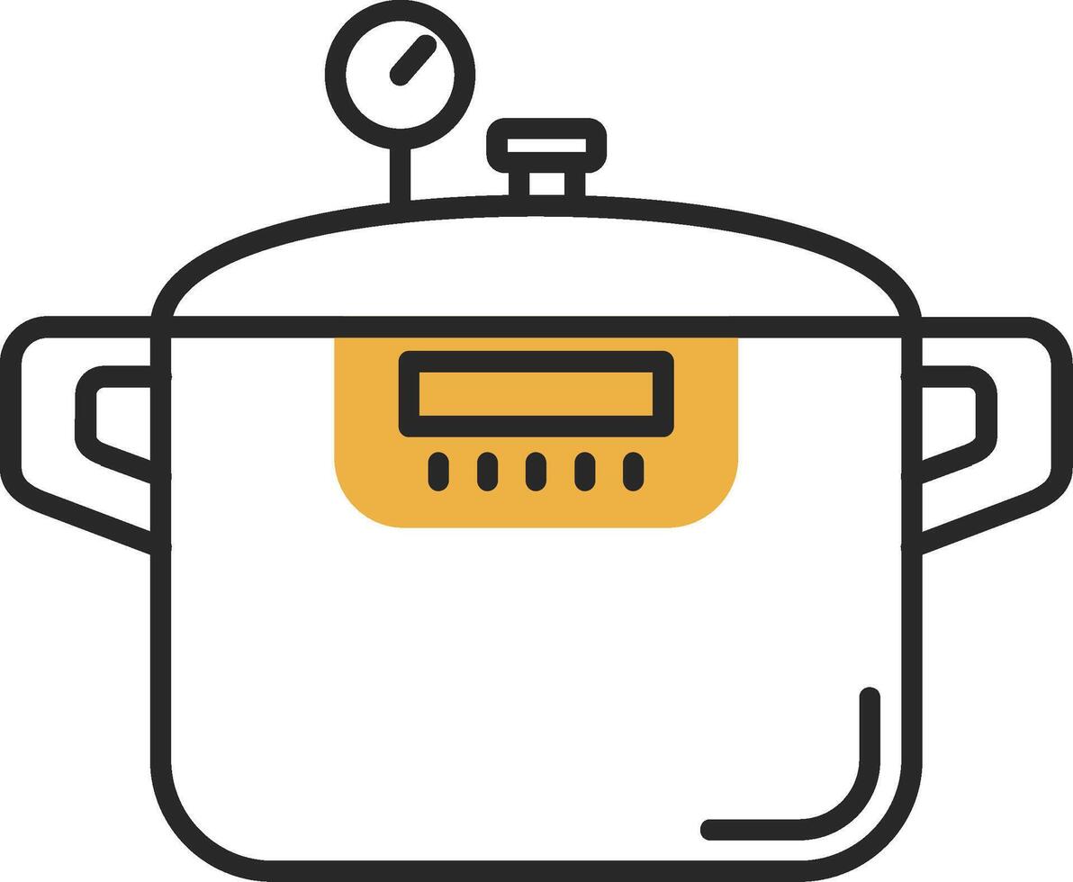 Pressure cooker Skined Filled Icon vector