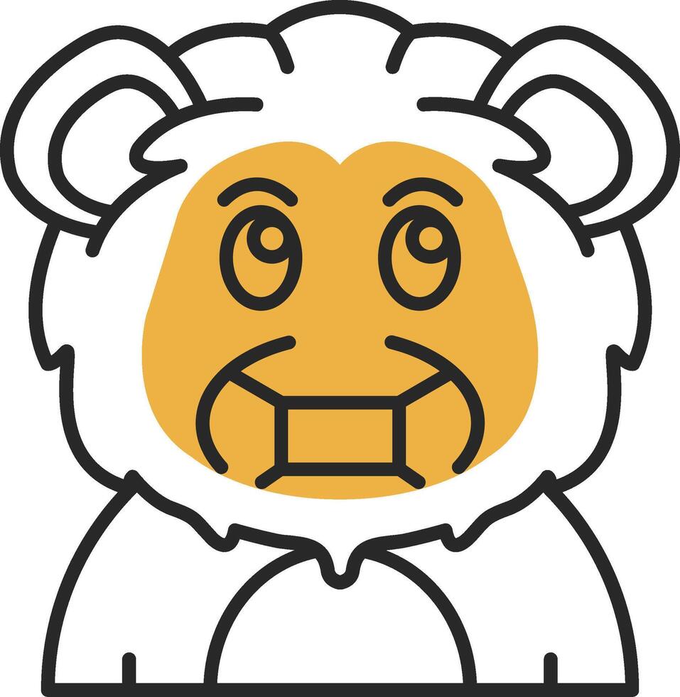 Face mask Skined Filled Icon vector