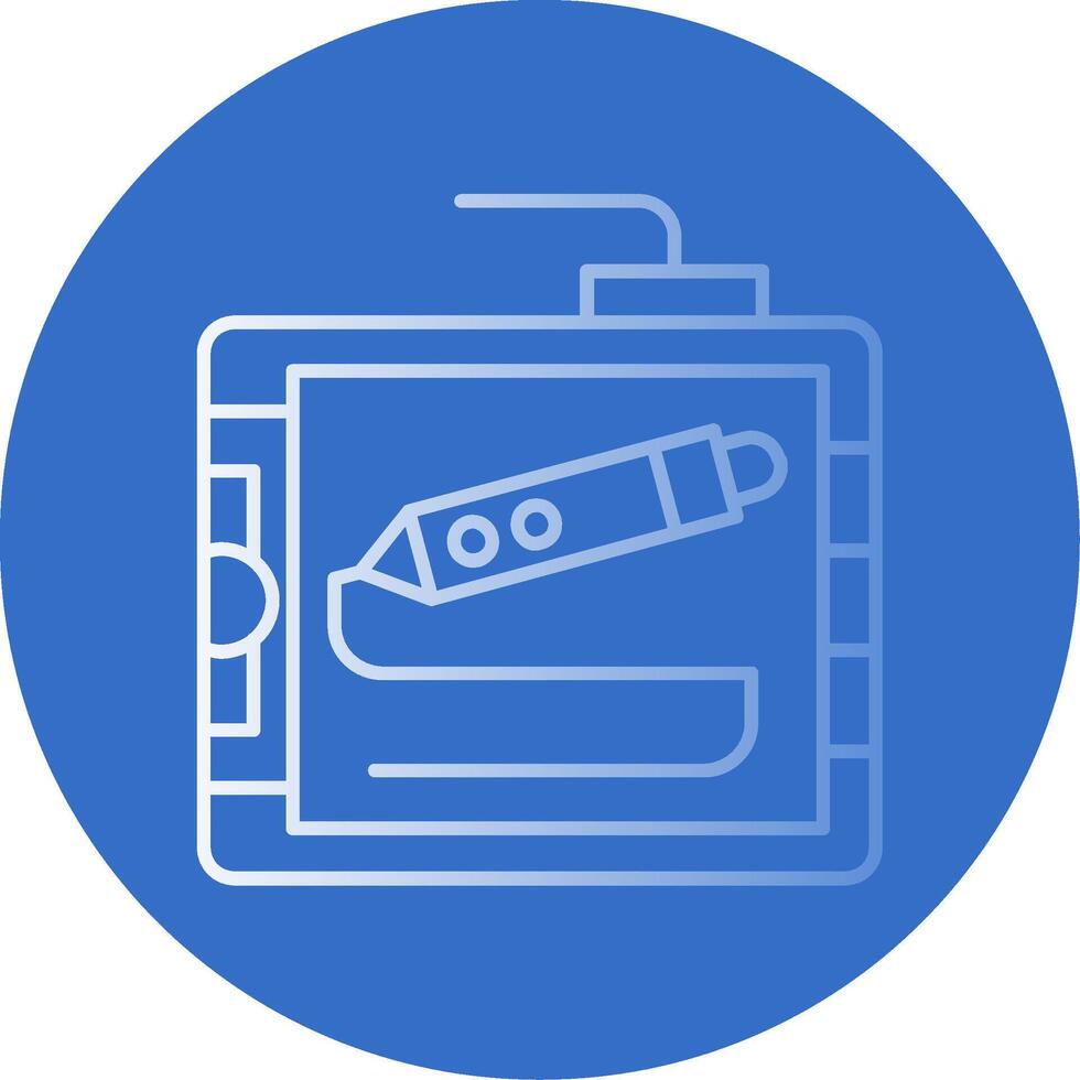 Drawing tablet Gradient Line Circle Icon vector