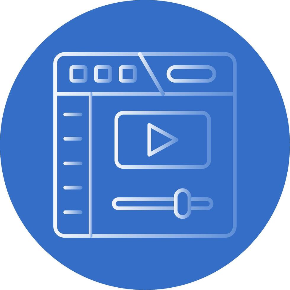 Video player Gradient Line Circle Icon vector