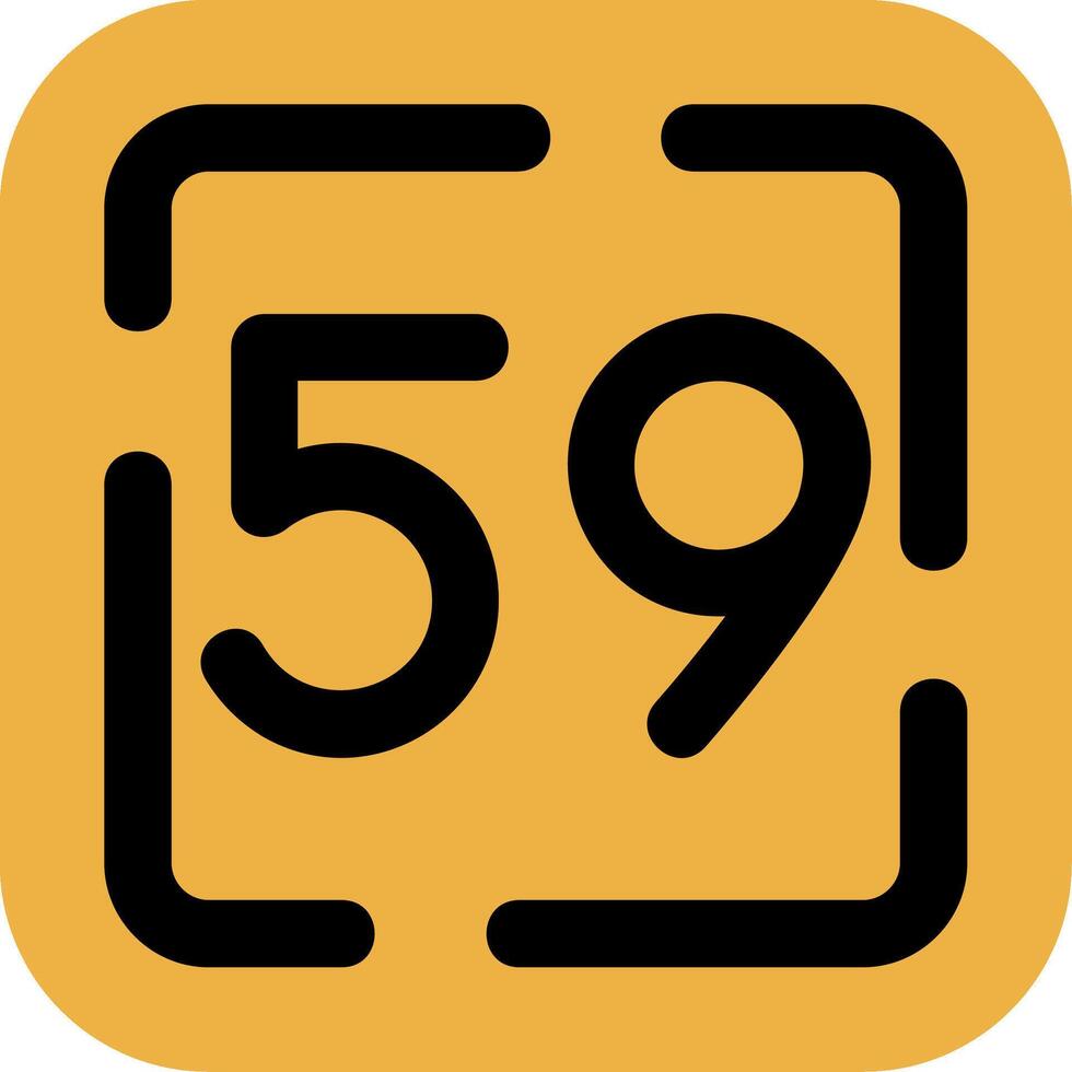Fifty Nine Skined Filled Icon vector