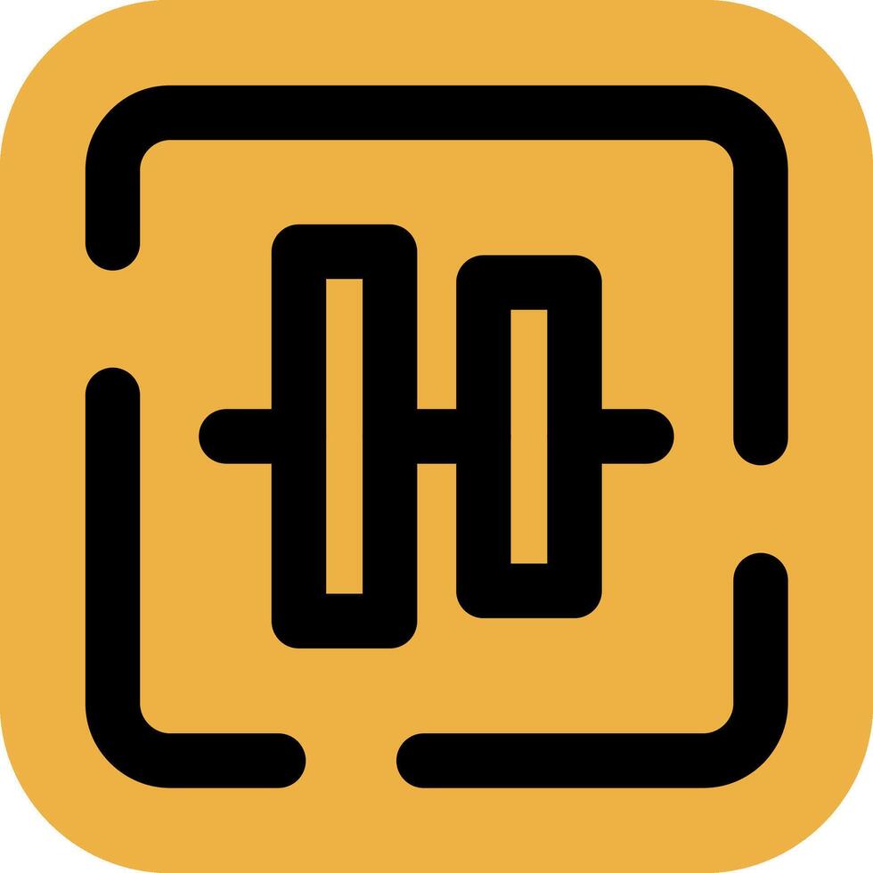 Vertical alignment Skined Filled Icon vector