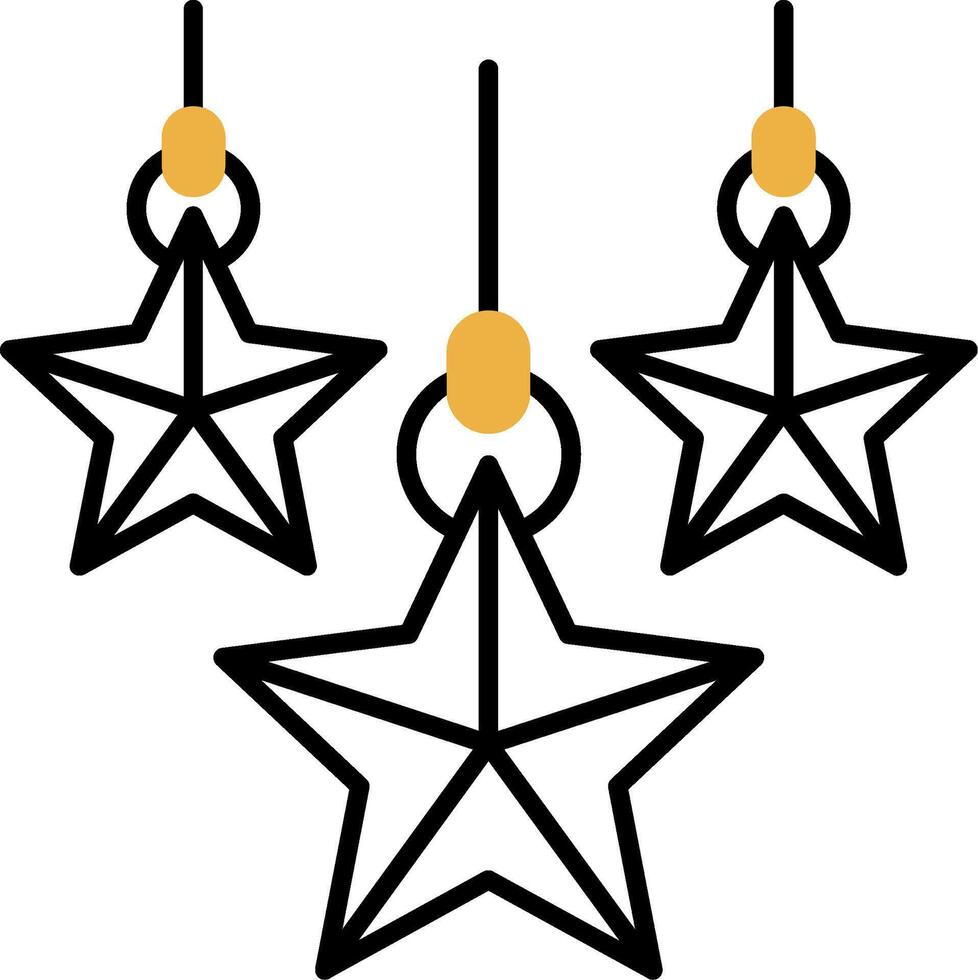 Christmas star Skined Filled Icon vector