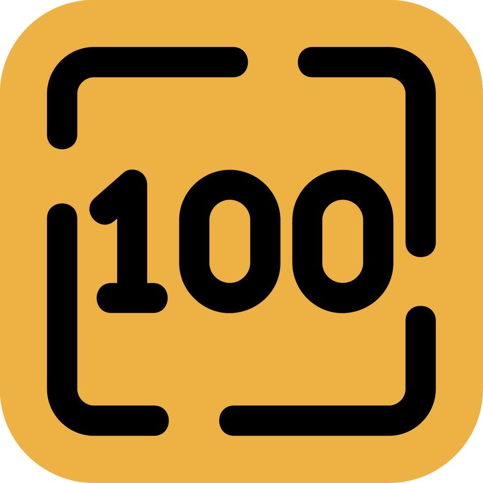 One Hundred Skined Filled Icon vector