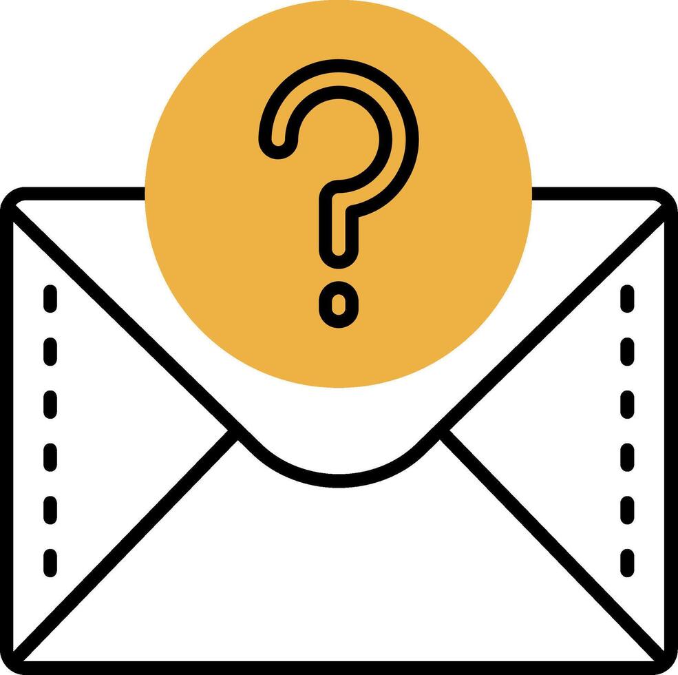 Question mark Skined Filled Icon vector