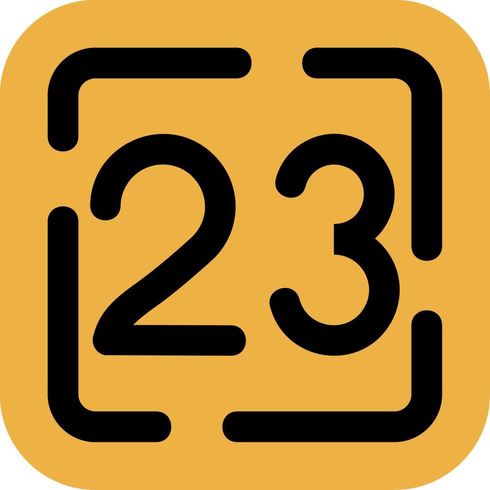 Twenty Three Skined Filled Icon vector