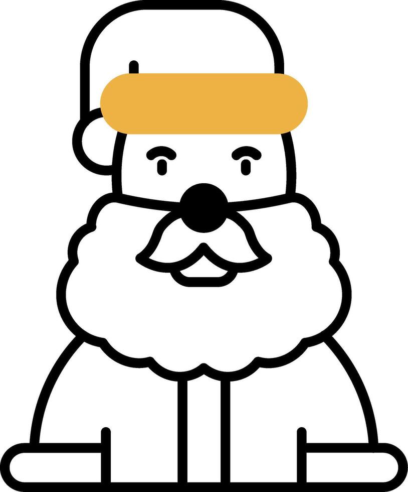 Papa Noel claus desollado lleno icono vector