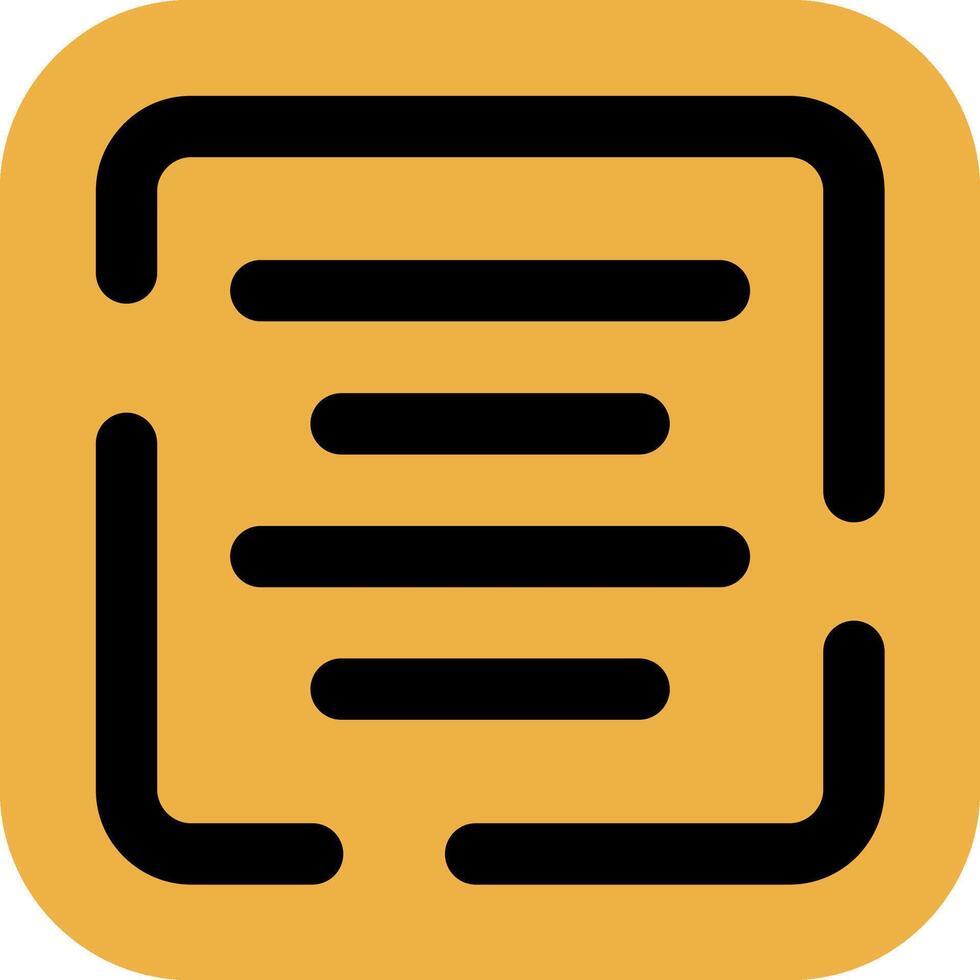 Center alignment Skined Filled Icon vector