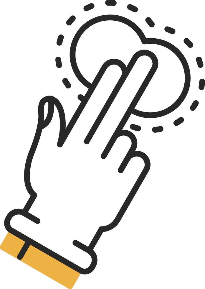 Two Fingers Tap Skined Filled Icon vector