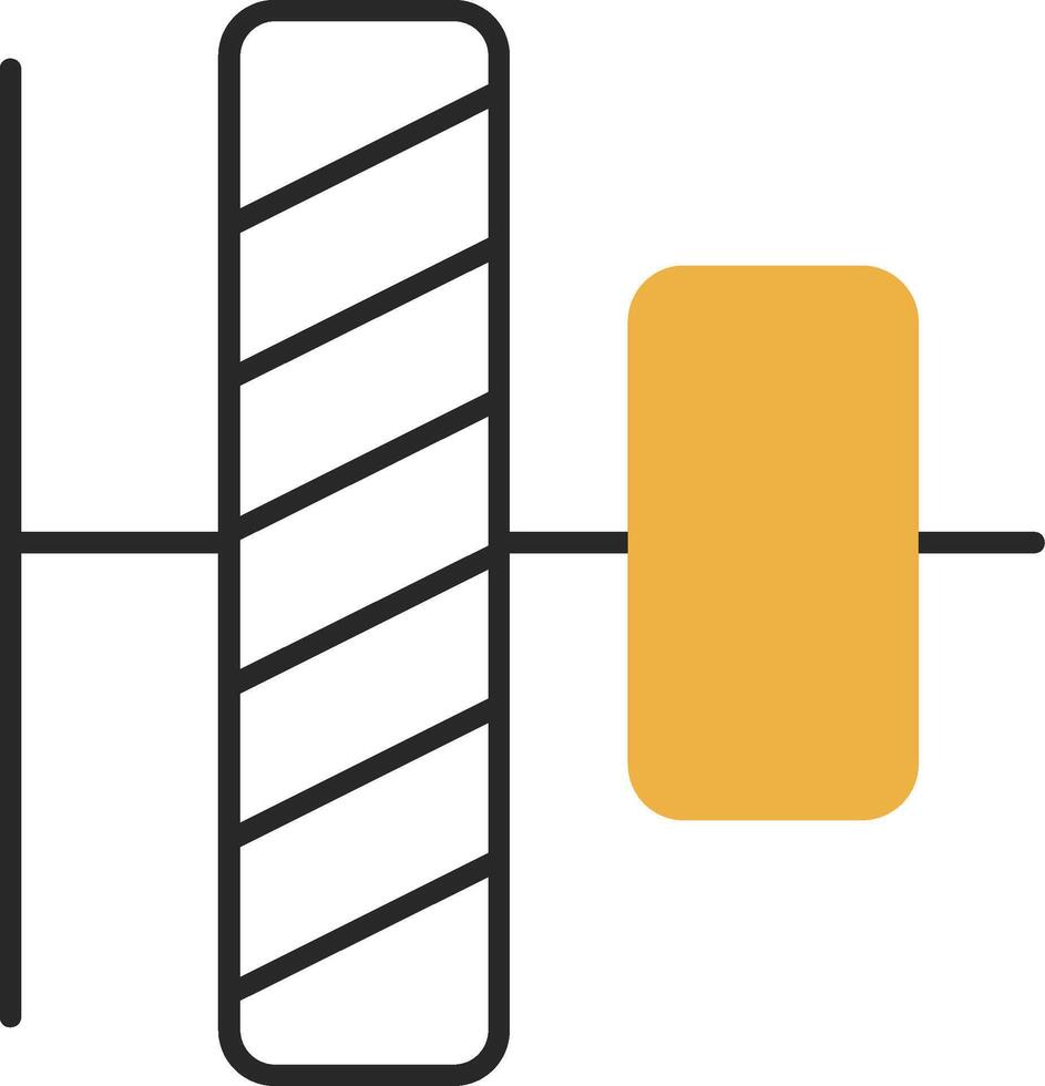 Vertical alignment Skined Filled Icon vector