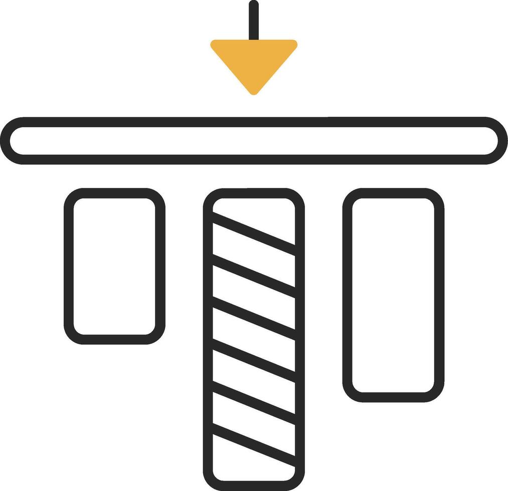 Top alignment Skined Filled Icon vector