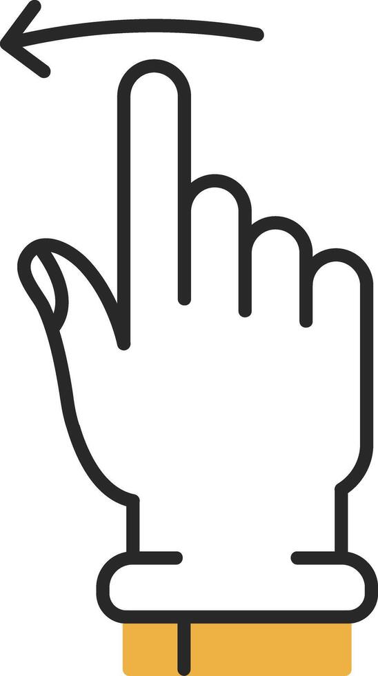 Swipe Left Skined Filled Icon vector