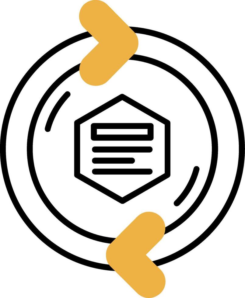 Refresh arrow Skined Filled Icon vector