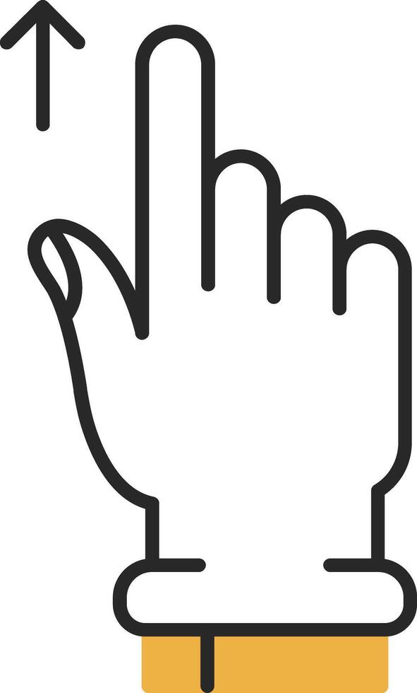 Swipe Up Skined Filled Icon vector