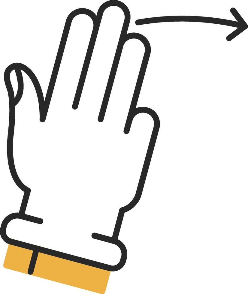 Three Fingers Right Skined Filled Icon vector