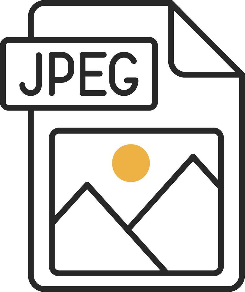 Jpg file format Skined Filled Icon vector