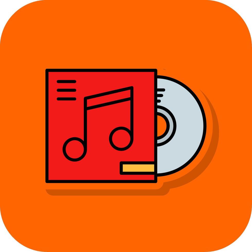 discos compactos cubrir lleno naranja antecedentes icono vector