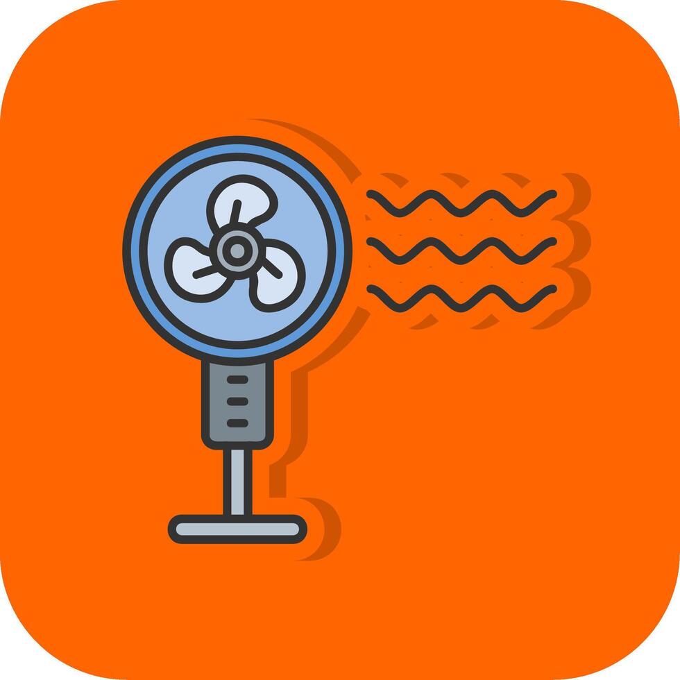 pedestal ventilador lleno naranja antecedentes icono vector