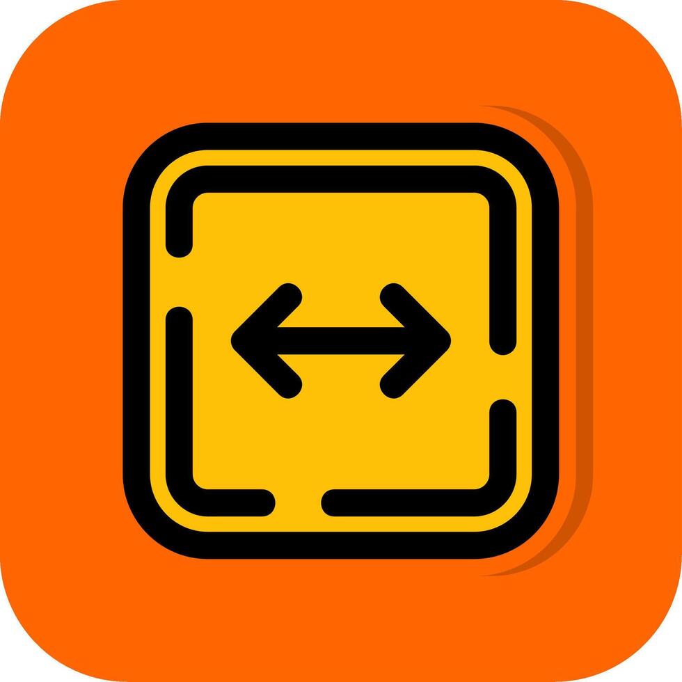 Left and right arrow Filled Orange background Icon vector