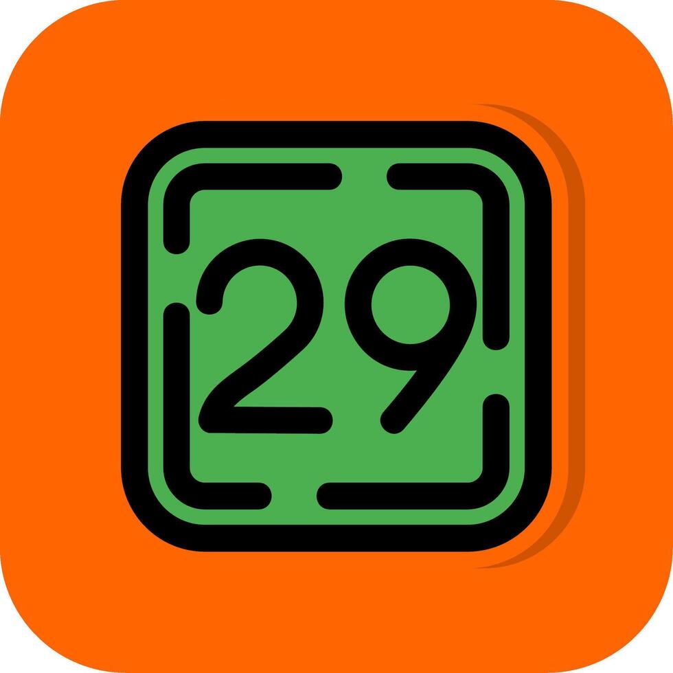 Twenty Nine Filled Orange background Icon vector