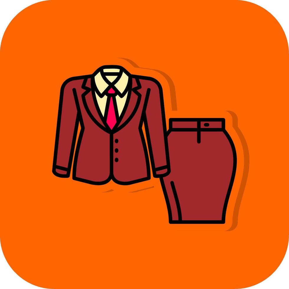 mujer traje lleno naranja antecedentes icono vector