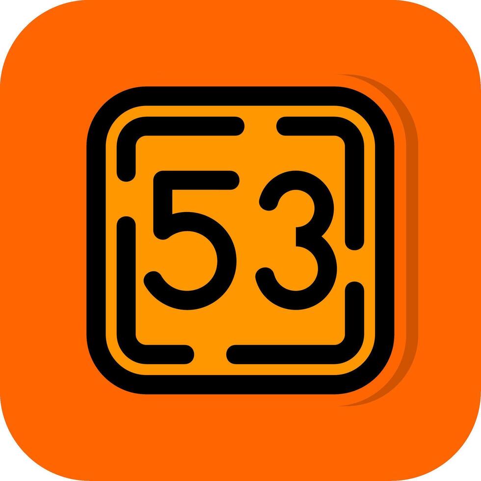 Fifty Three Filled Orange background Icon vector