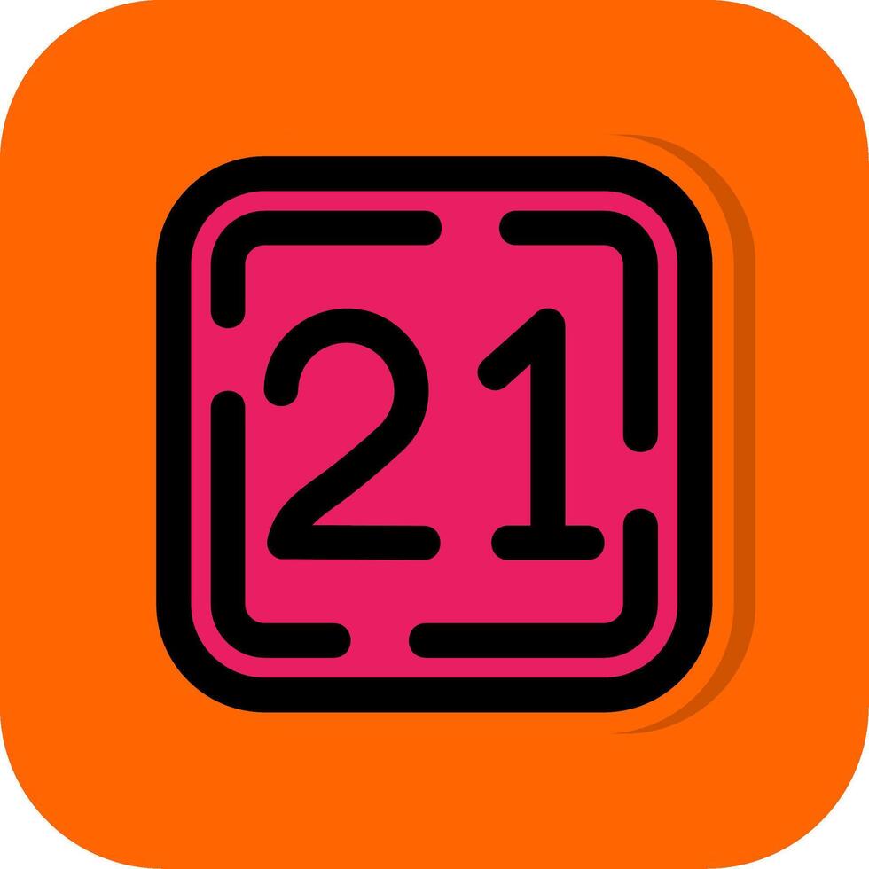 Twenty One Filled Orange background Icon vector