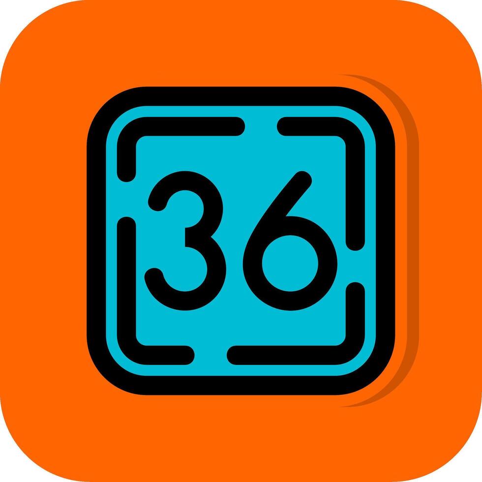 Thirty Six Filled Orange background Icon vector
