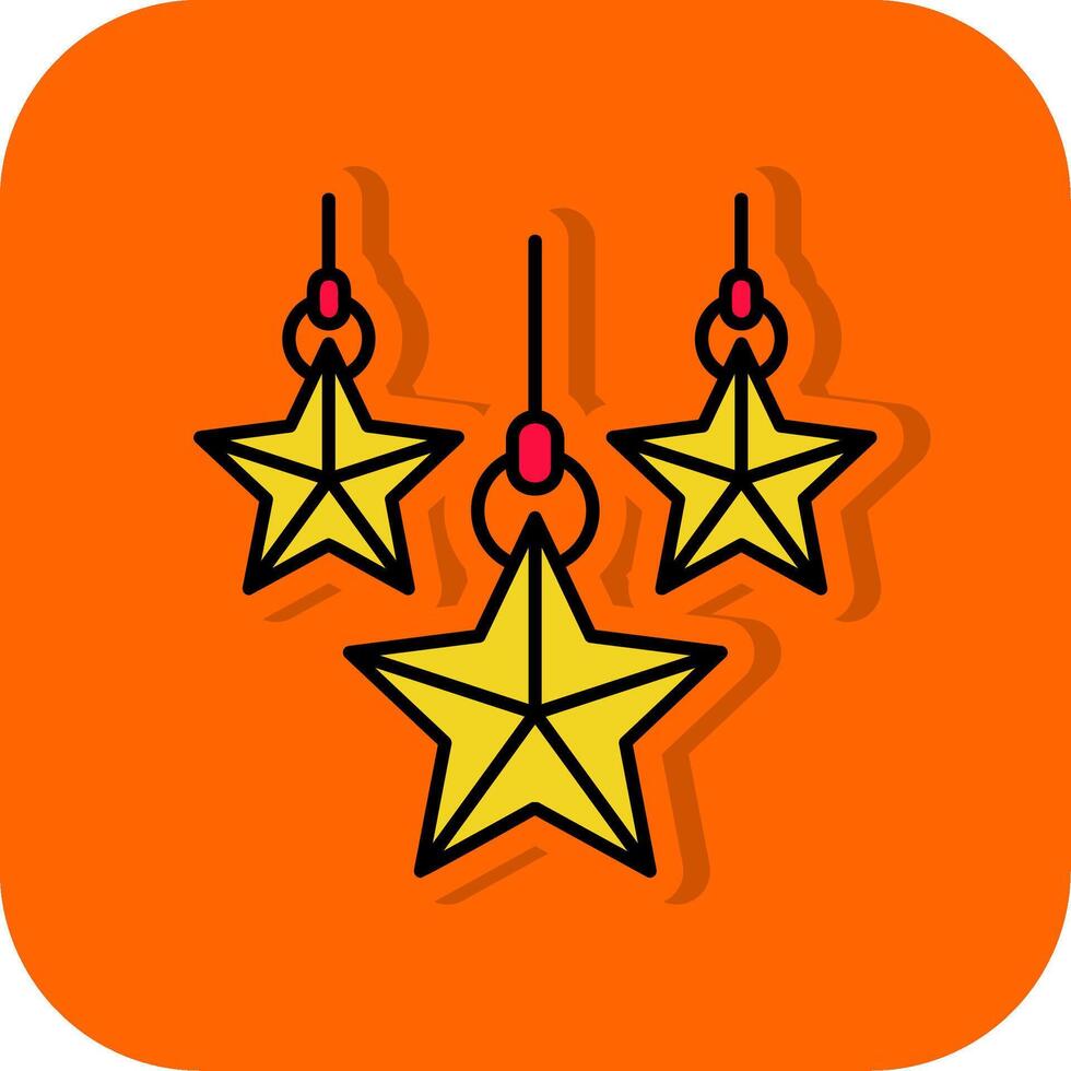 Christmas star Filled Orange background Icon vector