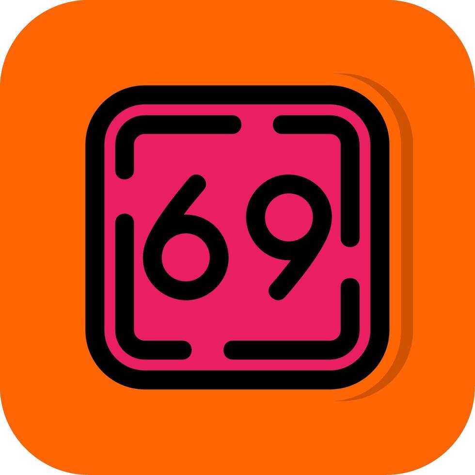 Sixty Nine Filled Orange background Icon vector