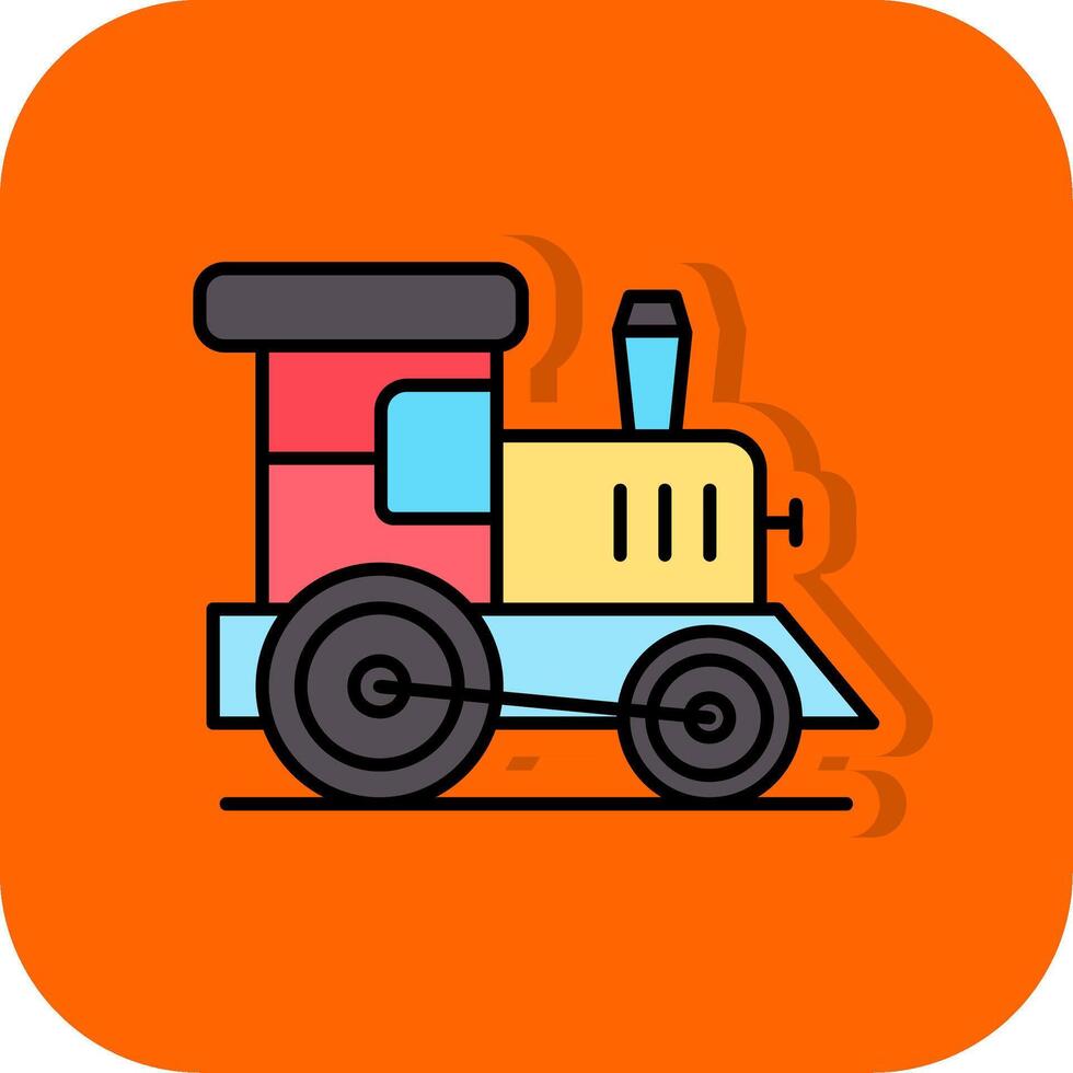 juguete tren lleno naranja antecedentes icono vector