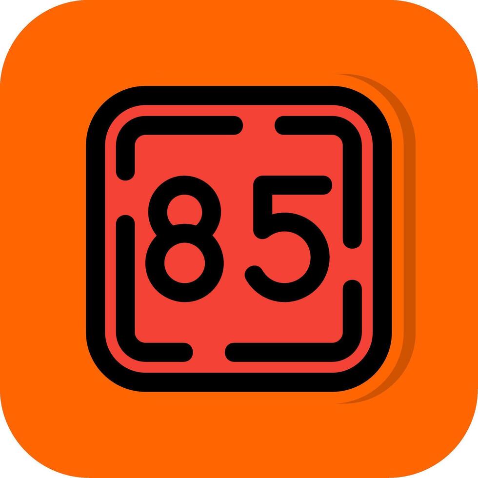 Eighty Five Filled Orange background Icon vector