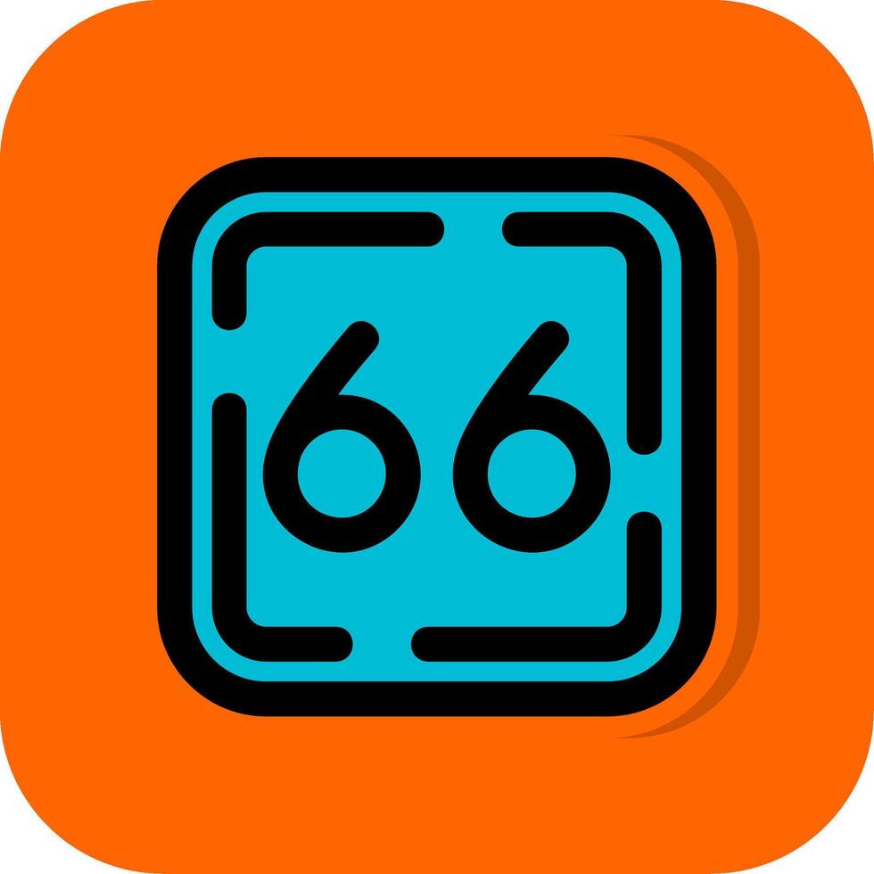 Sixty Six Filled Orange background Icon vector